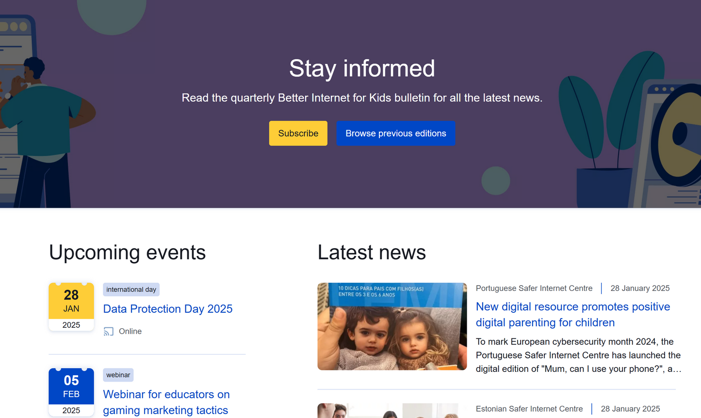 Site web Better Internet for Kids.europa.eu