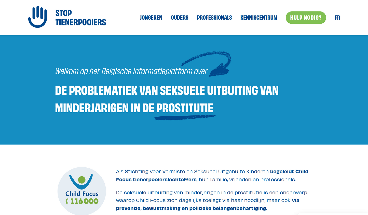 Site web Stopproxenetes-ados.be