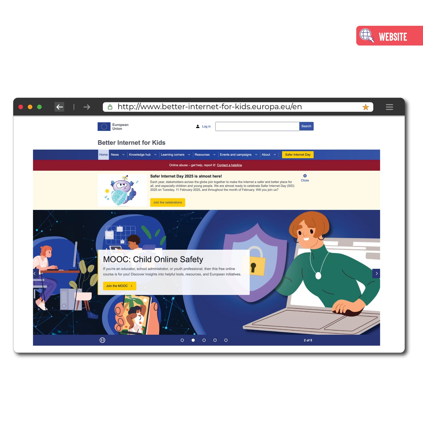 Site web Better Internet for Kids.europa.eu