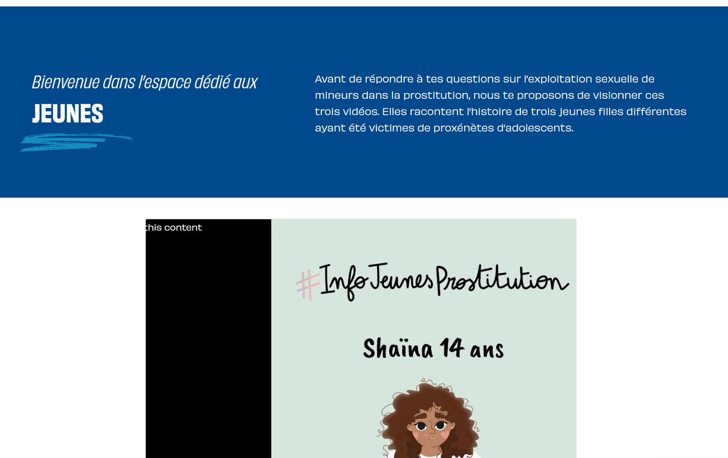 Site web Stopproxenetes-ados.be