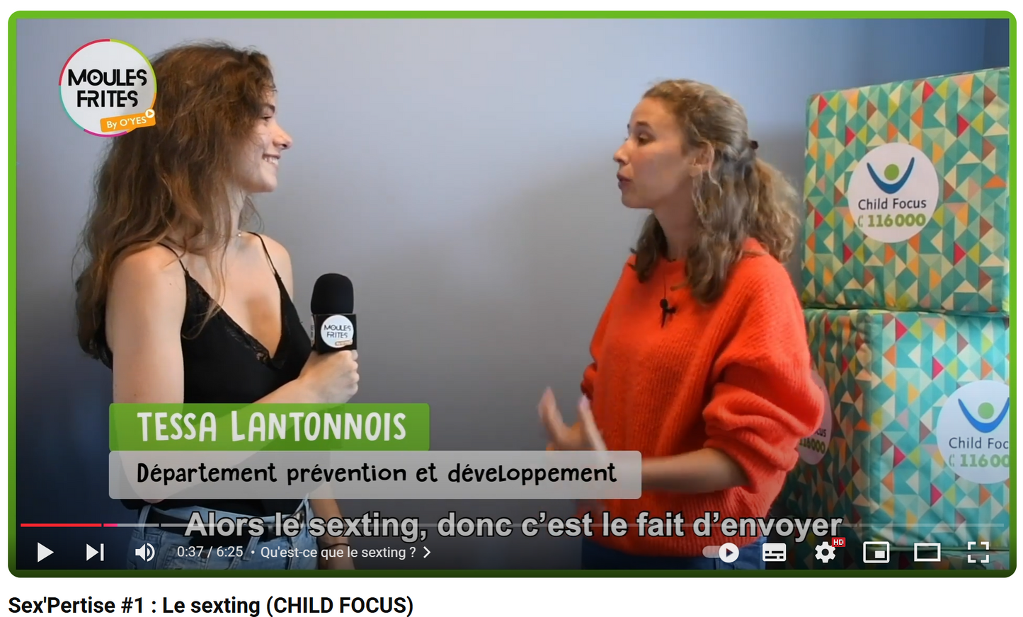 Reportage sur le sexting Moules Frites