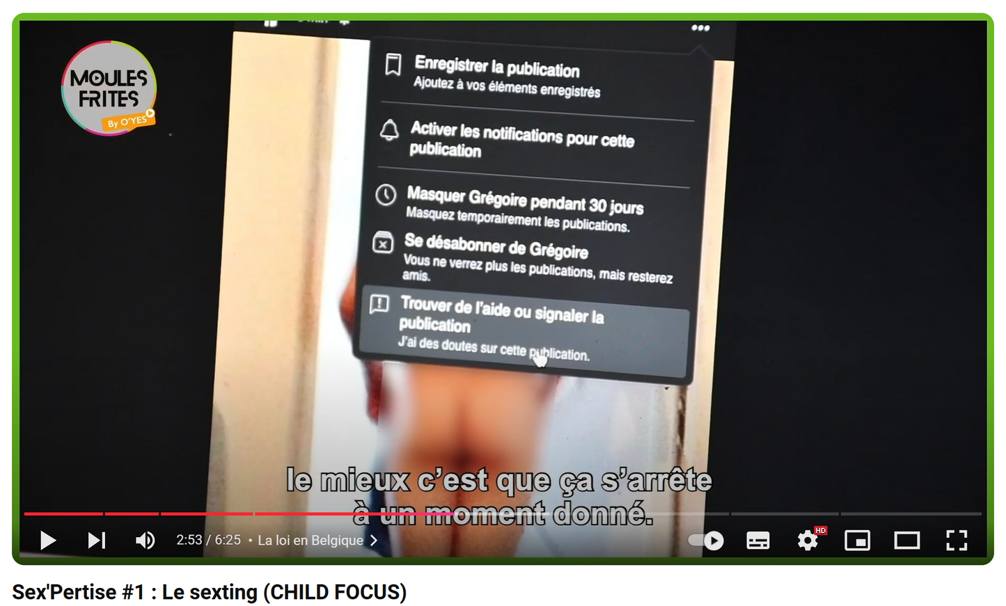 Reportage sur le sexting Moules Frites